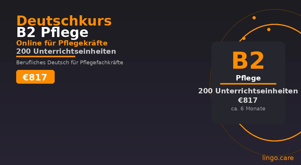 Deutschkurs B2 Pflege Online — Berufliches Deutsch für Pflegefachkräfte