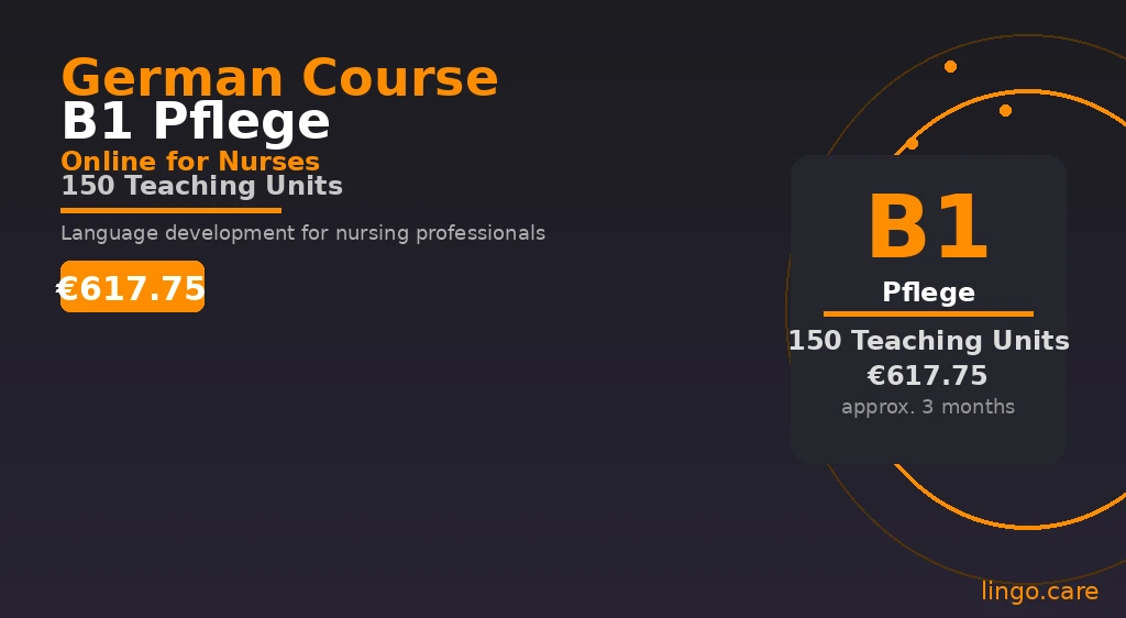 German Course B1 Pflege Online — Language Development for Nursing Professionals