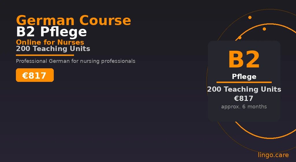 German Course B2 Pflege Online — Professional German for Nursing Professionals
