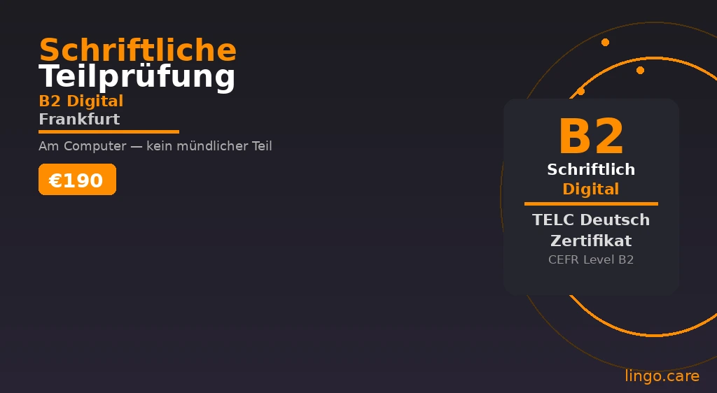 Schriftliche Teilprüfung telc Deutsch B1 digital