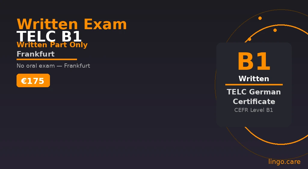 TELC Written Exam B1 Frankfurt — Written Part Only, No Oral